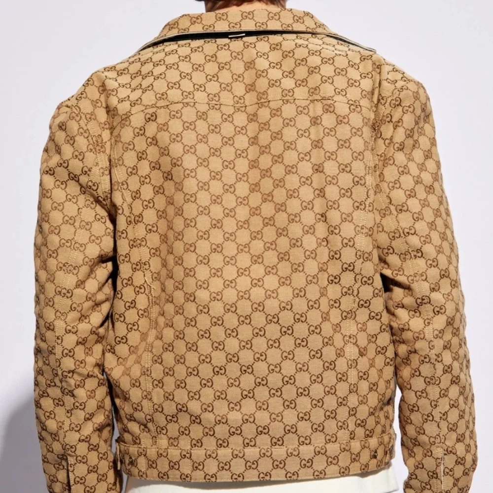 Gucci• Reversible Light Blue Denim & Beige GG Monogram Jacket